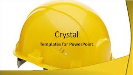  Presentation with safety construction - Slides enhanced with safety - yellow construction helmet hard hat background and a gold colored foreground