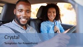  Presentation with black road - PPT theme enhanced with safety - young black couple background and a teal colored foreground