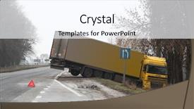  Presentation with road accident - Slides consisting of safety accidents - accident on the road car background and a  colored foreground