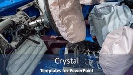  Presentation with air safety - PPT theme having safety-air-bags-demonstration background and a ocean colored foreground