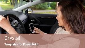  Presentation with safety driving - Slide set enhanced with safety-and-people-concept-happy background and a coral colored foreground