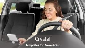  Presentation with safety driving - Beautiful presentation theme featuring safety-and-people-concept-happy backdrop and a dark gray colored foreground