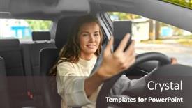  Presentation with safety driving - Audience pleasing slide set consisting of safety-and-people-concept-happy backdrop and a dark gray colored foreground