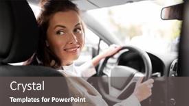  Presentation with safety driving - Amazing presentation theme having safety-and-people-concept-happy backdrop and a dark gray colored foreground