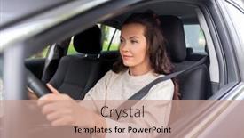  Presentation with safety driving - Presentation design having safety-and-people-concept-young background and a coral colored foreground