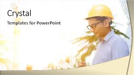  Presentation with audit - PPT theme enhanced with safety audit - asian indian male contractor engineer background and a white colored foreground