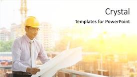  Presentation with construction site construction - Cool new slide deck with safety audit - asian indian male site contractor backdrop and a white colored foreground