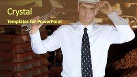  Presentation with manufacturing - Presentation theme consisting of safety audit - industrial theme manager background and a  colored foreground