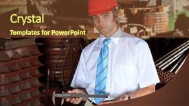  Presentation with manufacturing - Presentation design with safety audit - industrial theme manager background and a  colored foreground