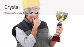  Presentation with employee month - Colorful PPT theme enhanced with safety awards - employee of the month backdrop and a white colored foreground