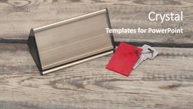  Presentation with lock out tag out key - PPT theme having safety awards - key with blank tag background and a gray colored foreground