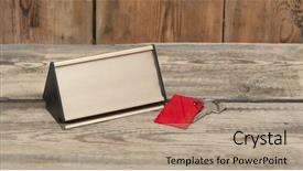  Presentation with key - PPT theme having safety awards - key with blank tag background and a coral colored foreground