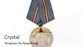  Presentation with medal - Audience pleasing PPT layouts consisting of safety awards - medal backdrop and a white colored foreground