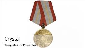  Presentation with medal - Slide deck featuring safety awards - medal background and a white colored foreground