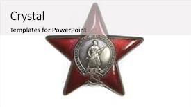  Presentation with medal - PPT layouts enhanced with safety awards - medal background and a white colored foreground