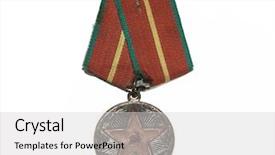  Presentation with medal - PPT theme consisting of safety awards - medal background and a light gray colored foreground