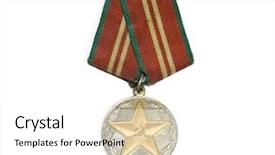  Presentation with medal - Beautiful PPT theme featuring safety awards - medal backdrop and a white colored foreground