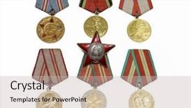  Presentation with medal - Audience pleasing slides consisting of safety awards - medal backdrop and a soft green colored foreground