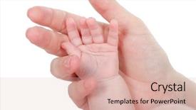  Presentation with child safety - Cool new presentation theme with safety baby - mum holds a hand backdrop and a lemonade colored foreground