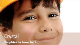  Presentation with engineering desk of civil engineer - Amazing presentation theme having safety baby - nice little engineer backdrop and a  colored foreground