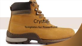  Presentation with safety - Beautiful presentation theme featuring safety boots - boot backdrop and a gold colored foreground