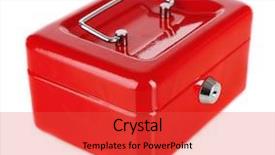  Presentation with case - Slide set consisting of safety briefing - closed red case isolated background and a red colored foreground