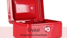  Presentation with red bull case - PPT theme having safety briefing - open red case isolated background and a red colored foreground