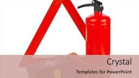  Presentation with safety - PPT theme having safety car set isolated background and a coral colored foreground