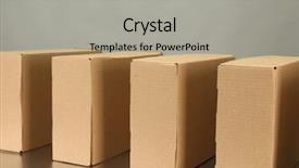  Presentation with conveyor belt - Audience pleasing presentation design consisting of safety carton - cardboard boxes on conveyor belt backdrop and a light gray colored foreground