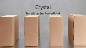  Presentation with conveyor belt - Cool new presentation theme with safety carton - cardboard boxes on conveyor belt backdrop and a light gray colored foreground