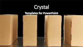  Presentation with belt conveyor - Slide set having safety carton - cardboard boxes on conveyor belt background and a black colored foreground