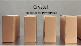  Presentation with belt conveyor - Presentation featuring safety carton - cardboard boxes on conveyor belt background and a light gray colored foreground