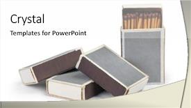  Presentation with group - Presentation design with safety carton - group of matchboxes isolated background and a white colored foreground
