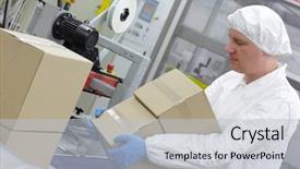  Presentation with apron - Amazing presentation having safety carton - worker in white apron dealing backdrop and a lemonade colored foreground