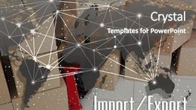  Presentation with import export - Amazing PPT layouts having safety carton - world map and text import backdrop and a gray colored foreground