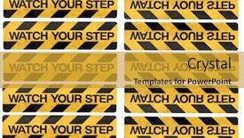  Presentation with caution tape yellow - Cool new PPT layouts with safety caution tape - watch your step yellow backdrop and a gold colored foreground