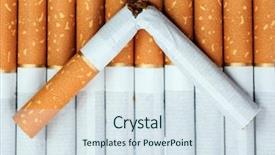 Presentation with cigarette - Beautiful slides featuring safety cigarettes - broken cigarette focus on broke backdrop and a sky blue colored foreground