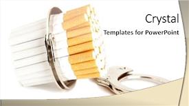  Presentation with cigarette te dent - Audience pleasing presentation consisting of safety cigarettes - cigarette and handcuffs backdrop and a  colored foreground