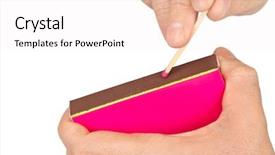  Presentation with waiter hand in white glove - Cool new theme with safety cigarettes - hand with matches isolated backdrop and a white colored foreground