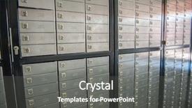  Presentation with bank - Colorful presentation theme enhanced with safety closets in bank backdrop and a gray colored foreground