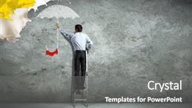  Presentation with snow illustrated for children - Presentation design having safety concept - image of young man holding background and a gray colored foreground