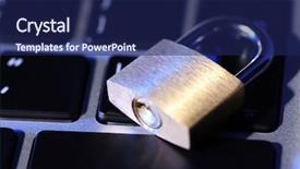  Presentation with cyber safety - Presentation theme consisting of safety concept - lock on computer background and a navy blue colored foreground