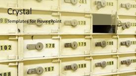  Presentation with deposit - PPT theme featuring safety deposit box - closeup of a group background and a blonde colored foreground