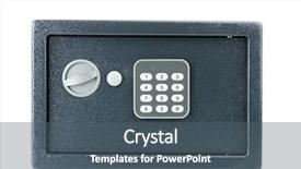  Presentation with octopus on isolated white - Beautiful PPT theme featuring safety deposit box - safe isolated on white backdrop and a ocean colored foreground