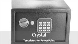  Presentation with frames isolated on white brown - Colorful PPT theme enhanced with safety deposit box - safe isolated on white backdrop and a gray colored foreground