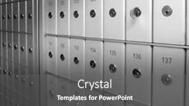  Presentation with deposit - PPT theme enhanced with safety-deposit-boxes background and a gray colored foreground