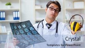  Presentation with noise - Amazing presentation having safety doctor advising about noise backdrop and a  colored foreground