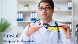  Presentation with safety - Beautiful theme featuring safety doctor advising about wearing backdrop and a sky blue colored foreground