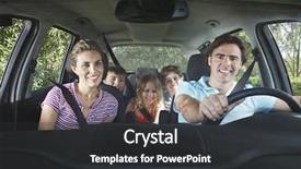  Presentation with children safety - Colorful presentation design enhanced with safety driving - portrait of smiling couple backdrop and a dark gray colored foreground