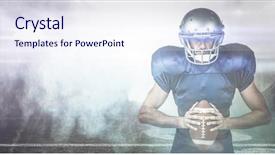  Presentation with american football - Slides consisting of safety events - 3d confident american football player background and a sky blue colored foreground